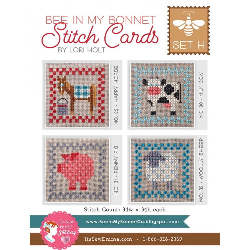 Bee in My Bonnet Stitch Cards Set H # ISE-439 - Special Order