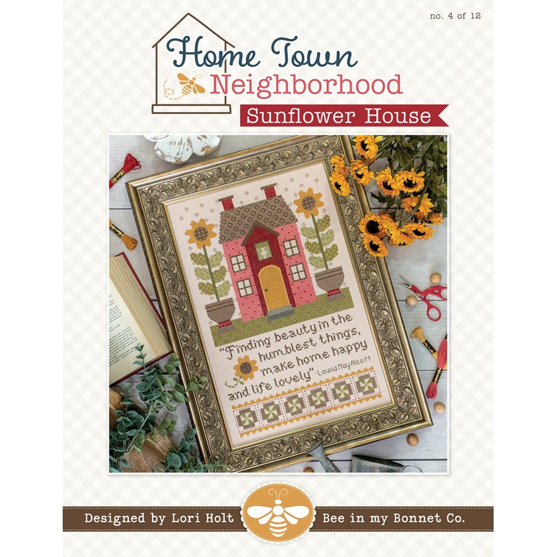Sunflower House Cross Stitch Home Town Neighborhood - October 2024 # ISE-4040 - Special Order