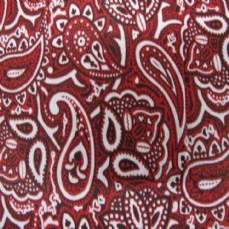 45" Wide Paisley Red, Black and White100% Cotton