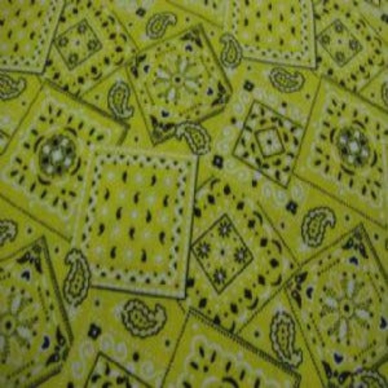 45" Blazin Bandana 100% Cotton Yellow 10
