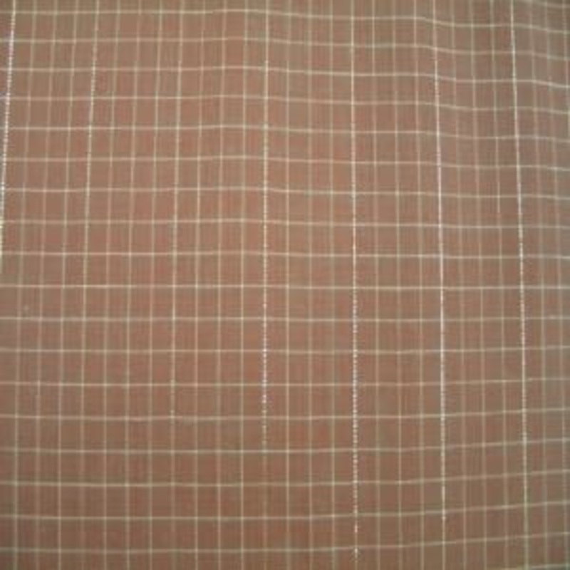 45" Check Mauve with Gold Metallic Thread Poly/Cotton