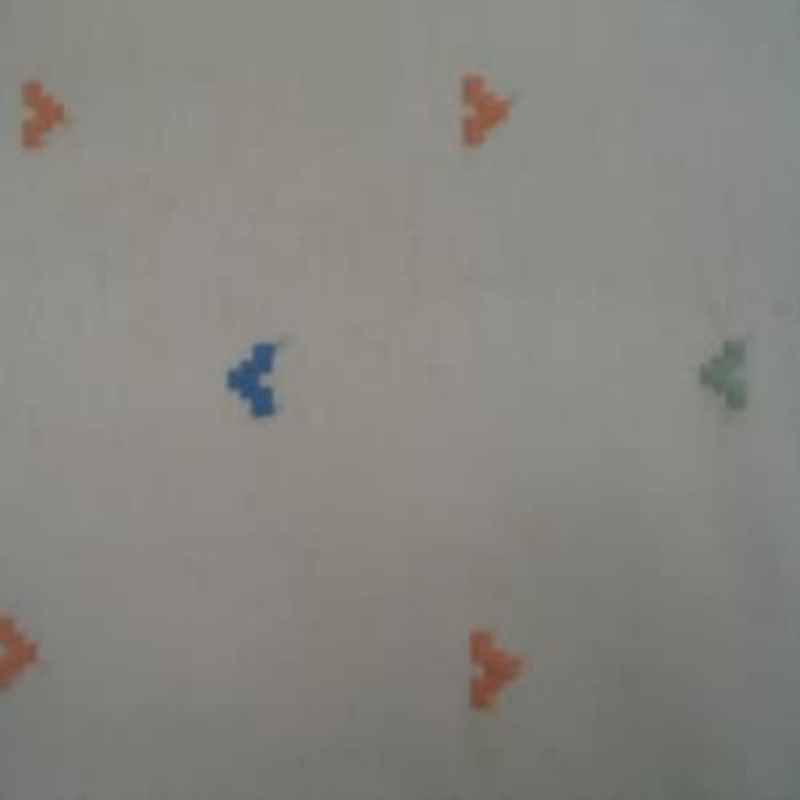 45" Embroidered Blue, Green and Orange with Ivory Background Poly/Cotton