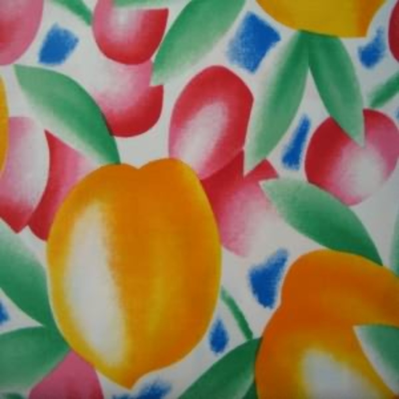 45" Fruit Orange, Red and Green with White Background