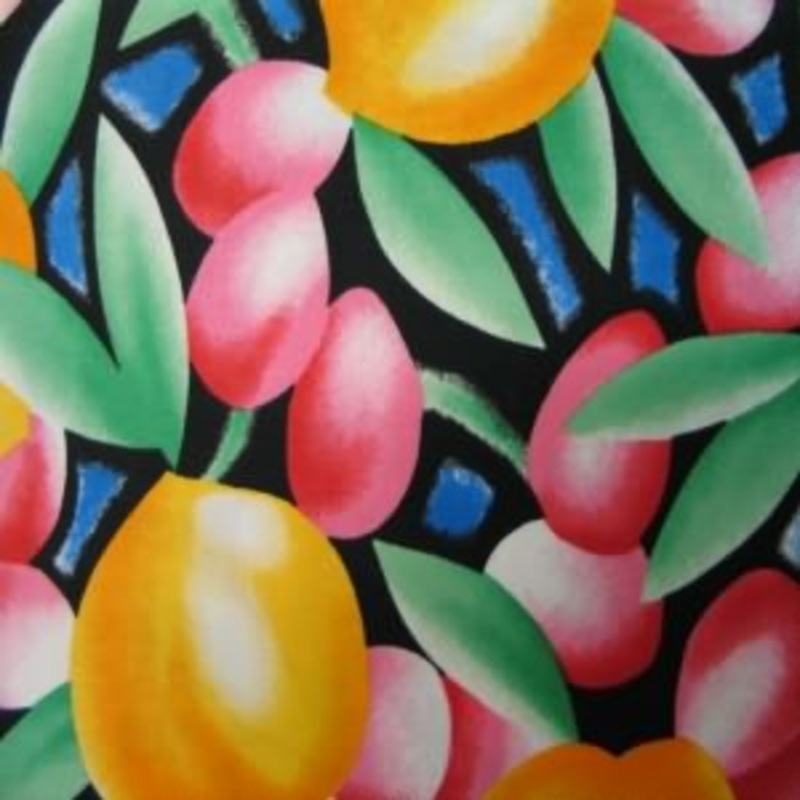 45" Fruit Red, Orange and Green with Black Background