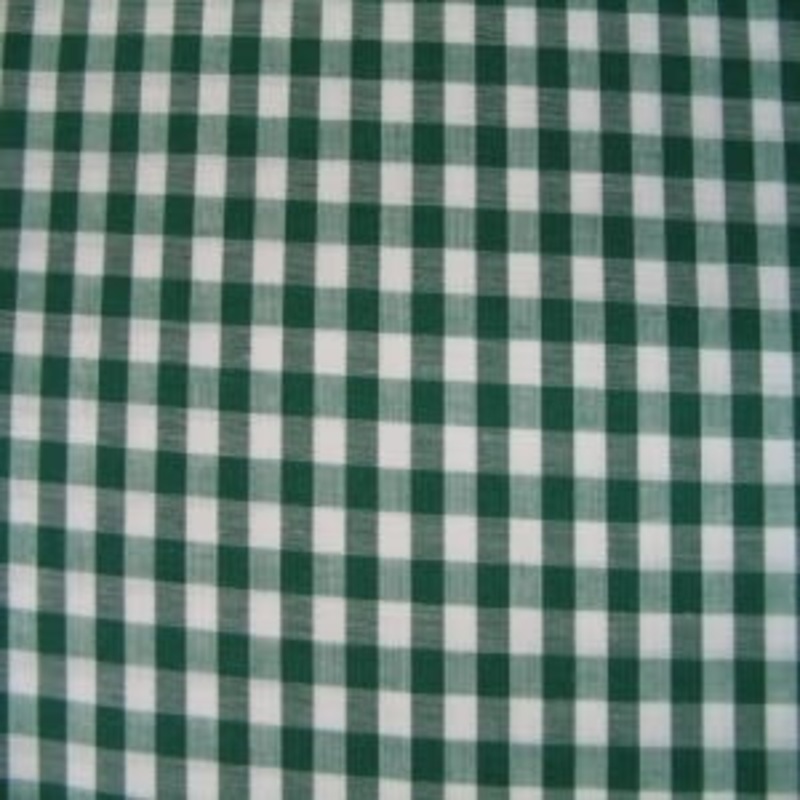 45" Gingham Check 1/4" White and Dark Green