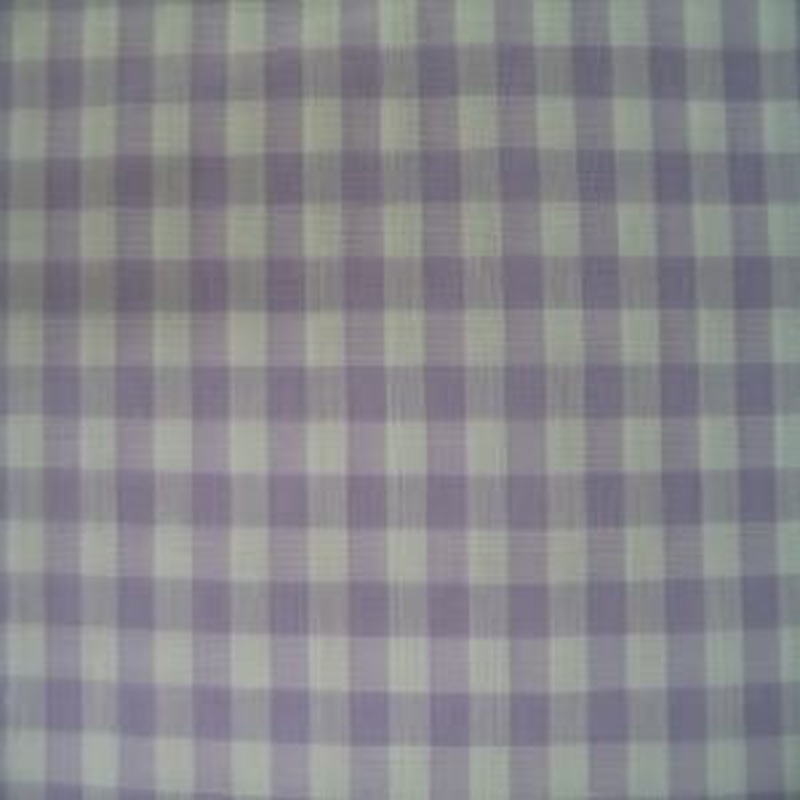 45" Gingham Check 1/4" White and Lavender Poly/Cotton