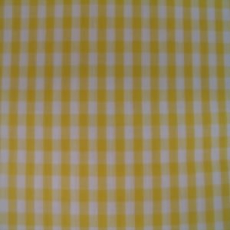 45" Gingham Check 1/4" White and Yellow Poly/Cotton