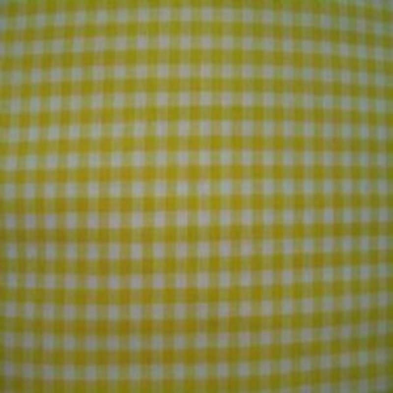 45" Gingham Check 1/8" White and Yellow 65 Poly/35 Cotton