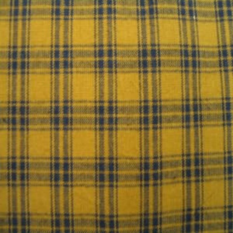 45" Homespun 100% Cotton Gold and Navy