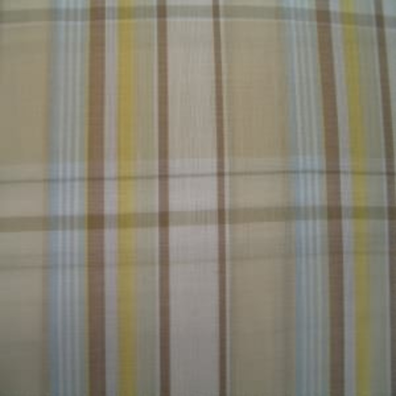 45" Plaid Ivory, Brown and Yellow Poly Cotton