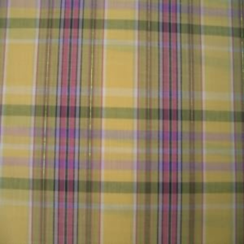 45" Plaid Pink, Green and Apricot Poly/Cotton