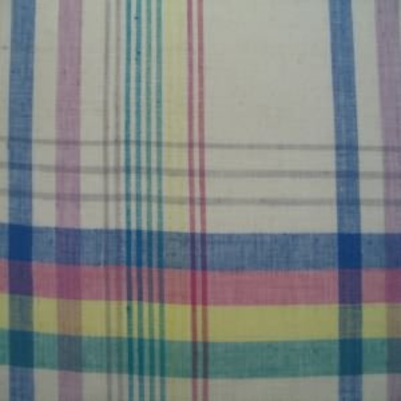 45" Plaid White, Green, Blue and Yellow 100% Cotton