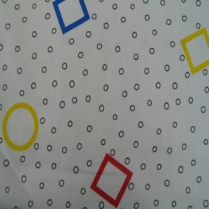 45" Shapes Red, Green, Blue and Black with White Background