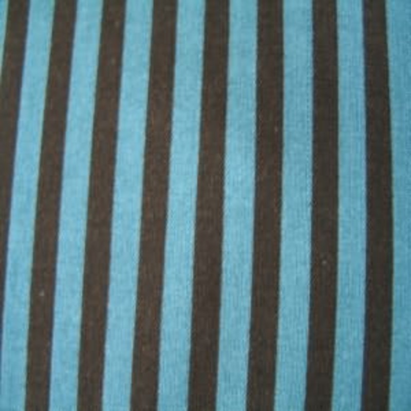 45" Stripe 1/4" Black and Teal 100% Cotton