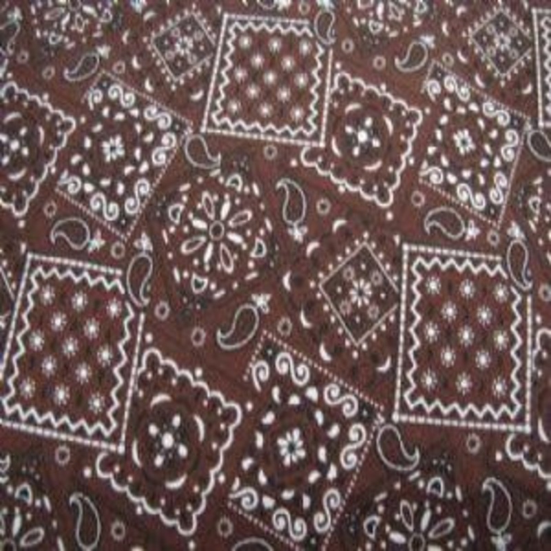 45" Western 100% Cotton Blazin Bandana Chocolate 02Temporarily Out of Stcok