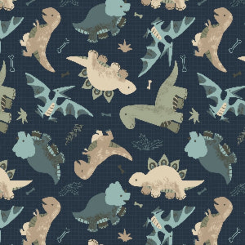 45" Wide DT-Fantastic Flannel DX-2569-4F-1 Blue - Going Dino Toss Sold by The Yard 100% Cotton