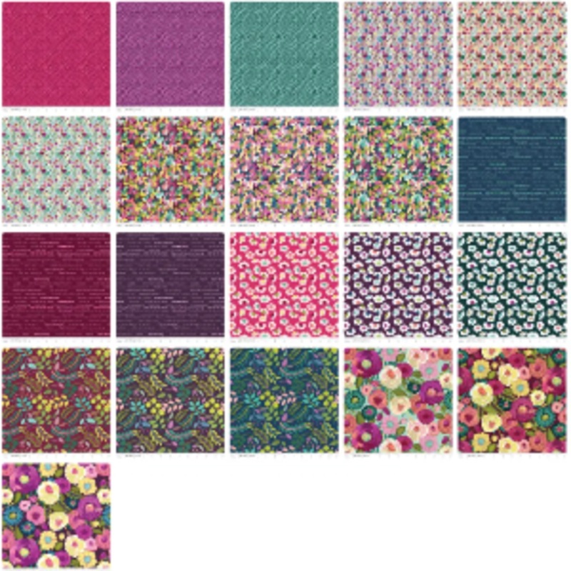 Lila Tueller Designs Fragrant Fields Rolie Polie 40 2.5-inch Strips Riley Blake RP-15220-40