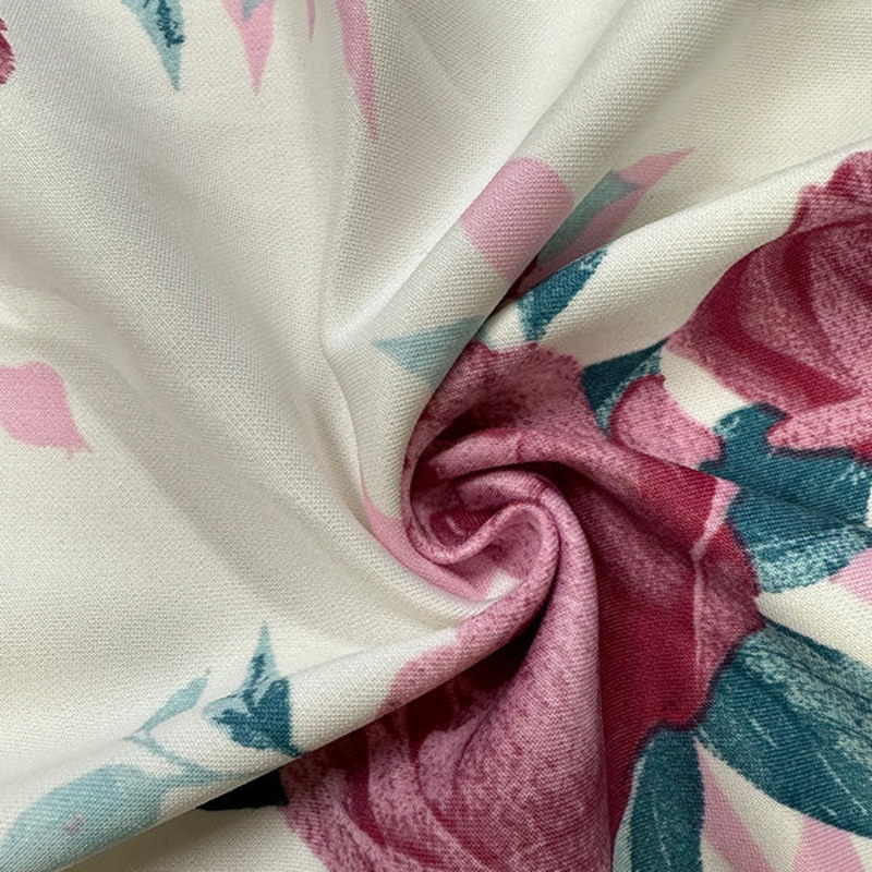 Scuba Knit Pink Multi Floral Print 96% Polyester 4% Spandex Sold by The Yard