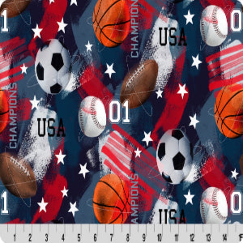 Shannon Fabrics Champions Digital Cuddle Sold by The Yard 100% Polyester