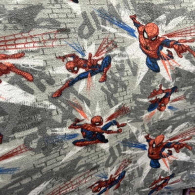 Spiderman Fleece Fabric/Spider in Action Fleece Fabric/Sold by The Yard / 58" Wide/Anti Pill Fleece/Perfect for Blanket, Bed Spread