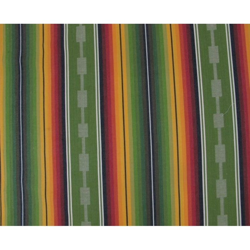 45" Southwest 100% Cotton Medium Weight Stripe Lime/Green