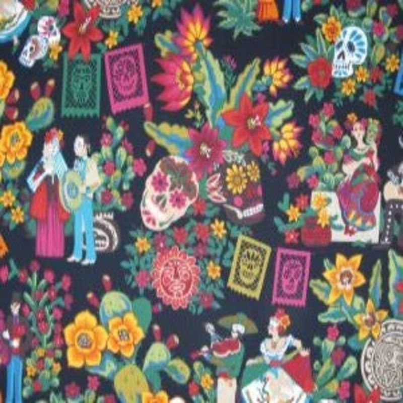 45" Wide Alexander Henry Folklorico La Mascarada DE-8856