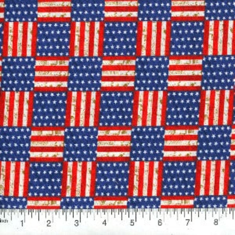 45" Wide Patriotic Block Flags