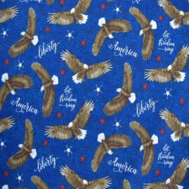 Henry Glass & Co. Henry Glass One Nation Tossed Eagles Fabric, Multi