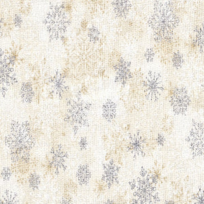 Layered Snowflakes Cotton Fabric w/Metallic Sold by The Yard 100% Cotton