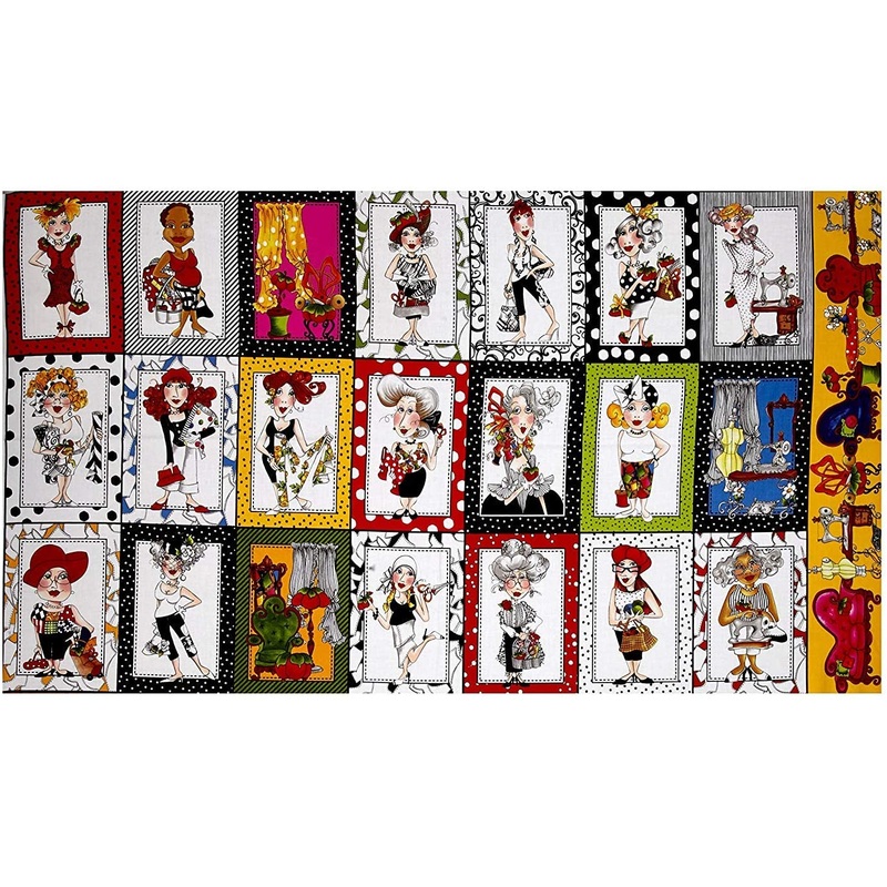 Loralie Designs Sew Fabulous Fabric Panel, 100% Cotton