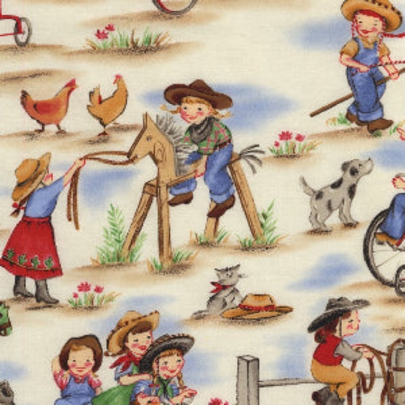 Michael Miller Fabrics Lil' Cowgirls 100% Cotton Sold by The Yard