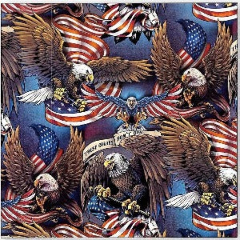 Patriotic Eagles Digital Cotton Print Fabric by The Yard