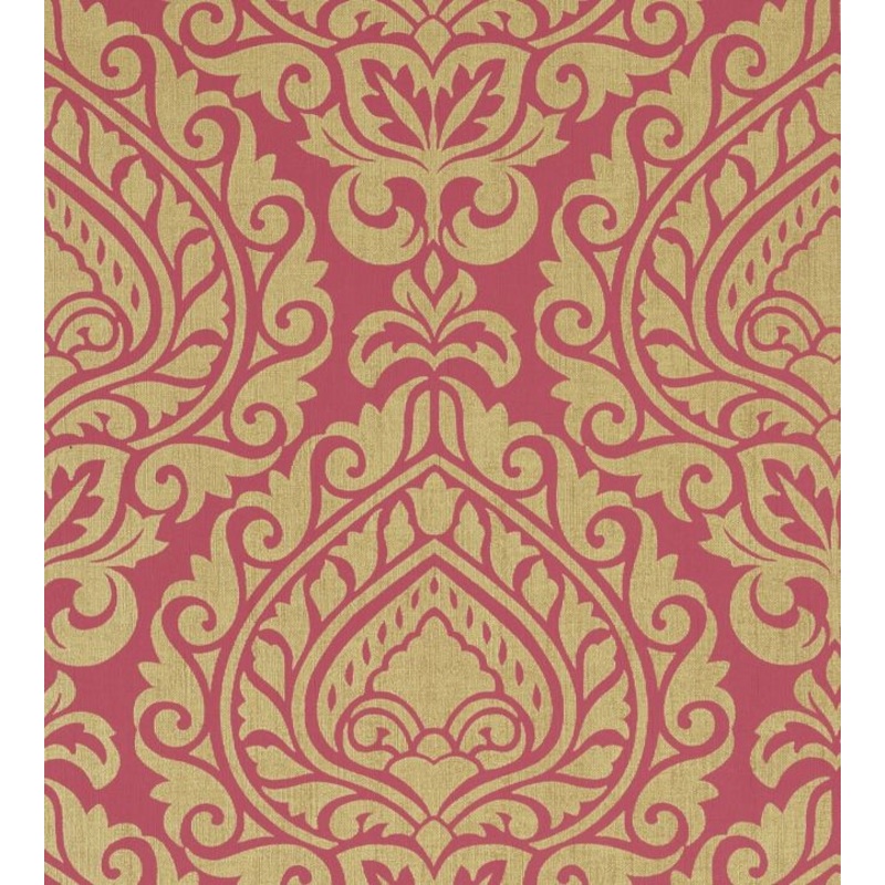 Annette Wallpaper - Metallic Gold on Pink - AT34108 - Anna French