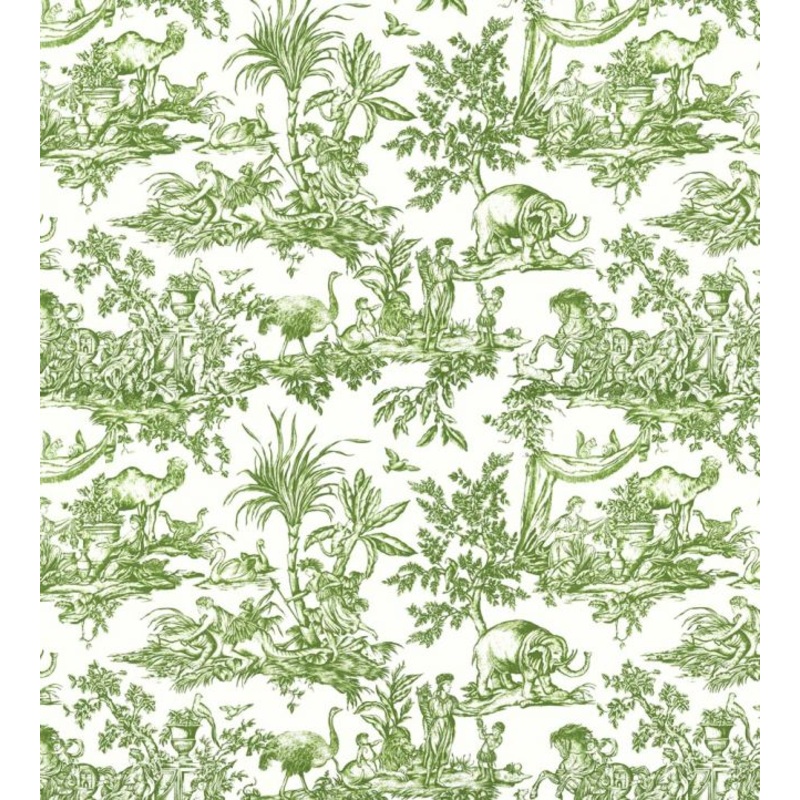 Antilles Toile Wallpaper - Green - ATWW15172 - Anna French