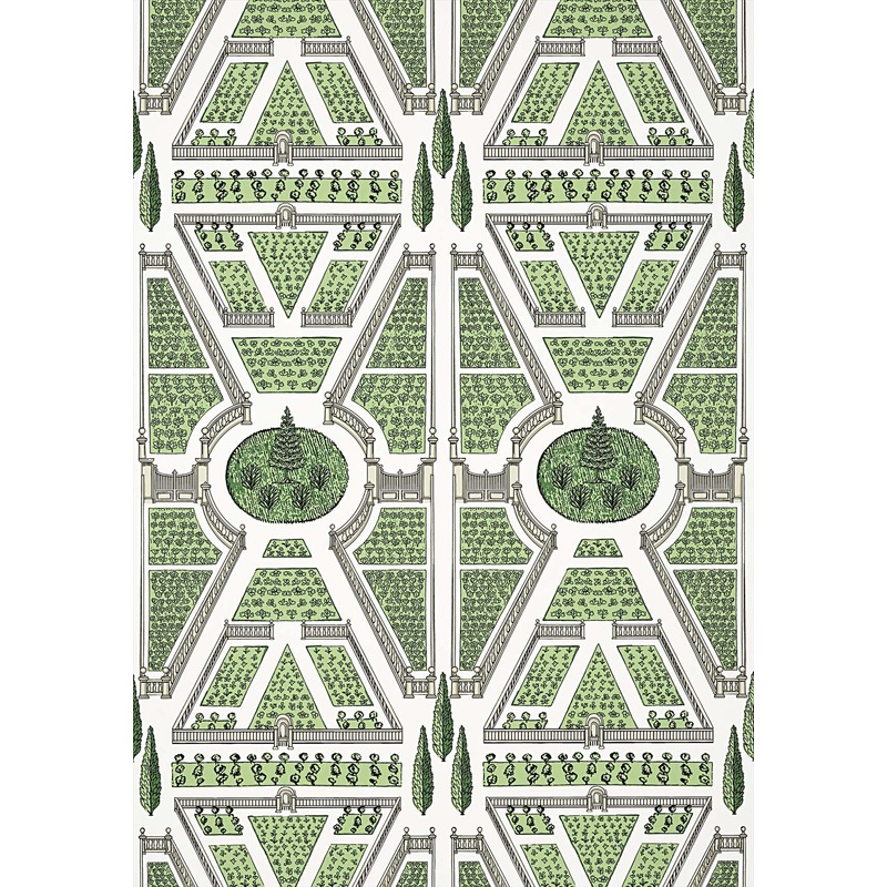 Aerial Garden Wallpaper - Green - AT9599 - Anna French