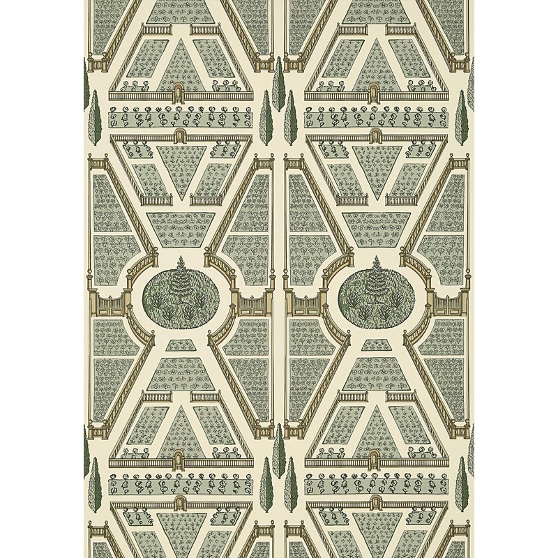 Aerial Garden Wallpaper - Sage - AT9597 - Anna French
