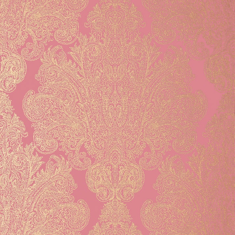 Auburn Wallpaper - Metallic Gold on Pink - AT6103 - Anna French