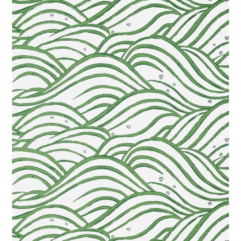 Waves Wallpaper - Emerald Green - AT9874 - Anna French