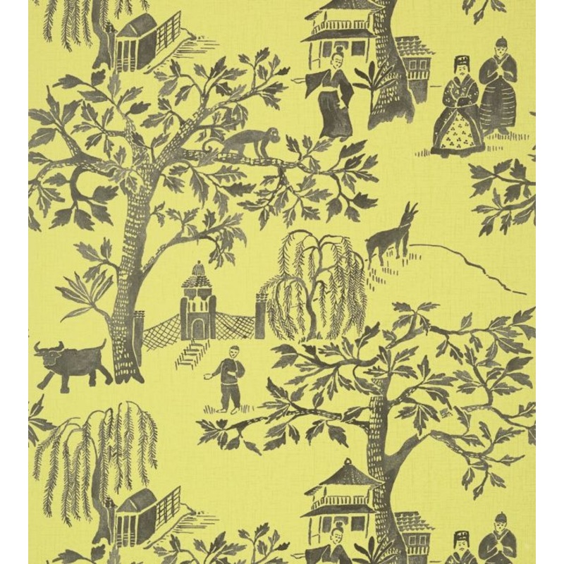 Willow Wood Wallpaper - Citron - AT7914 - Anna French