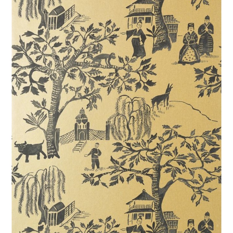 Willow Wood Wallpaper - Metallic Gold - AT7916 - Anna French