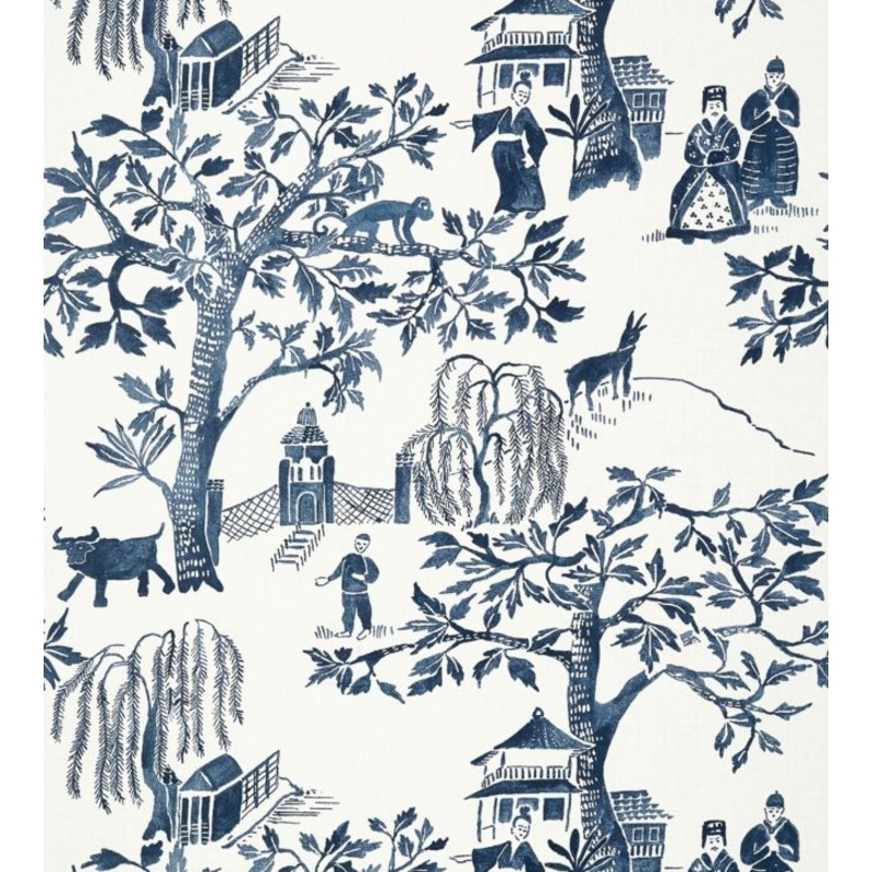 Willow Wood Wallpaper - Navy - AT7915 - Anna French