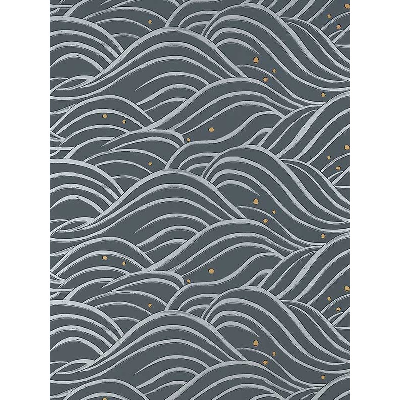 Waves Wallpaper - Charcoal - AT9876 - Anna French