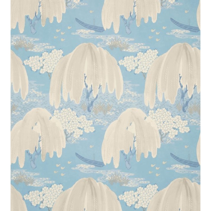 Willow Tree Wallpaper - Soft Blue - AT23108 - Anna French