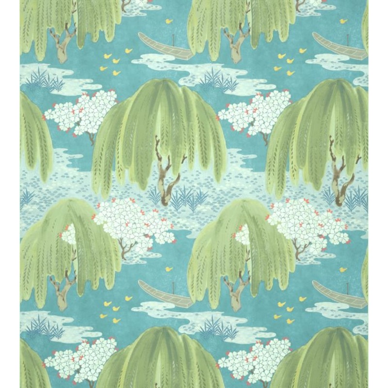 Willow Tree Wallpaper - Turquoise - AT23109 - Anna French
