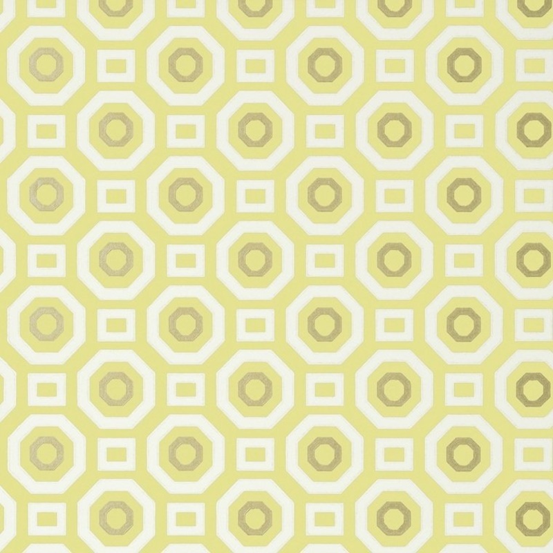 Zane Wallpaper - Metallic Gold on Citron - AT6035 - Anna French