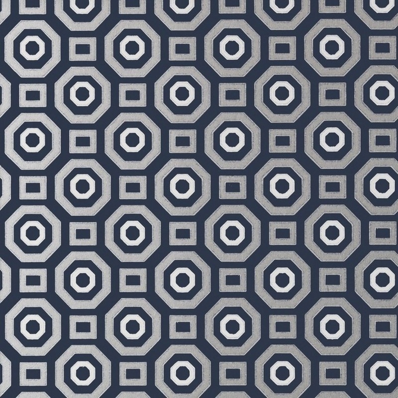 Zane Wallpaper - Metallic on Navy - AT6038 - Anna French