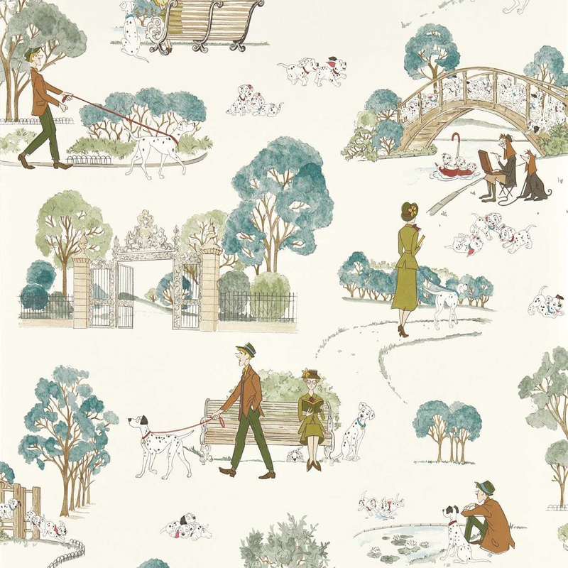 101 Dalmatians Wallpaper - Breeze Blue - DDIW217290 - Sanderson
