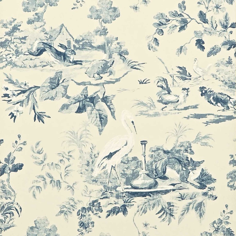 Aesops Fables Wallpaper - Blue - DCAVAE103 - Sanderson