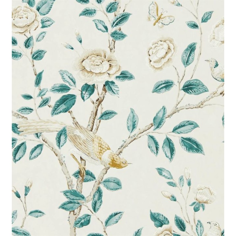 Andhara Wallpaper - Teal/Cream - DCPW216794 - Sanderson