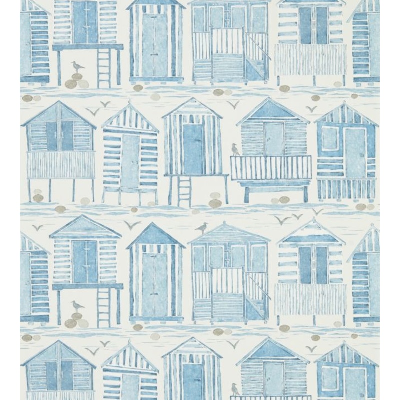 Beach Huts Wallpaper - Marine - DCOA216560 - Sanderson